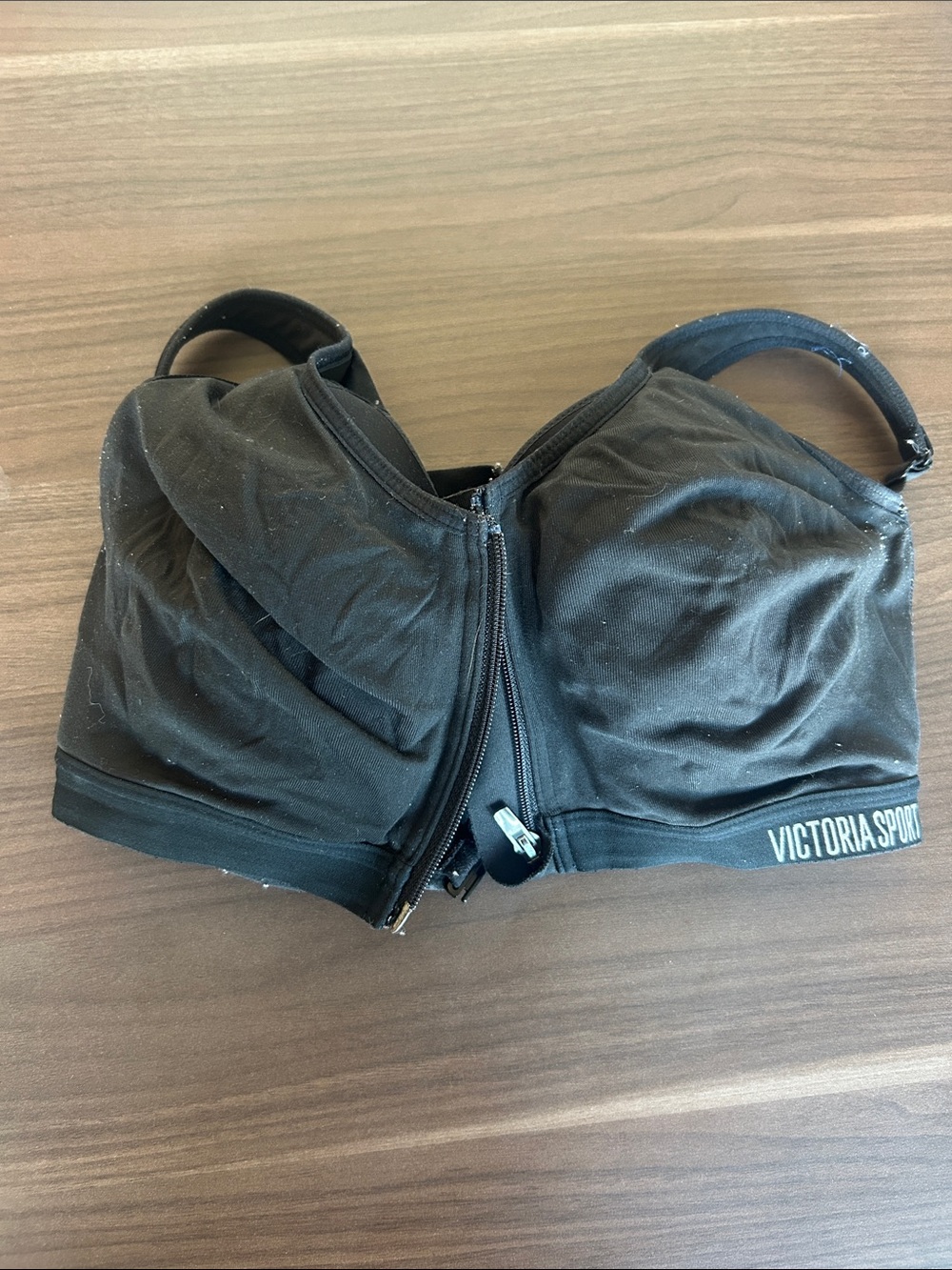 Victoria's Secret Black Front-Zip Sports Bra